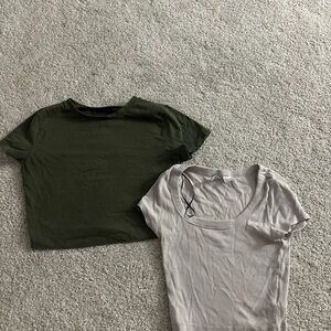 Target Women's Tops in Olive Green and Light Gray